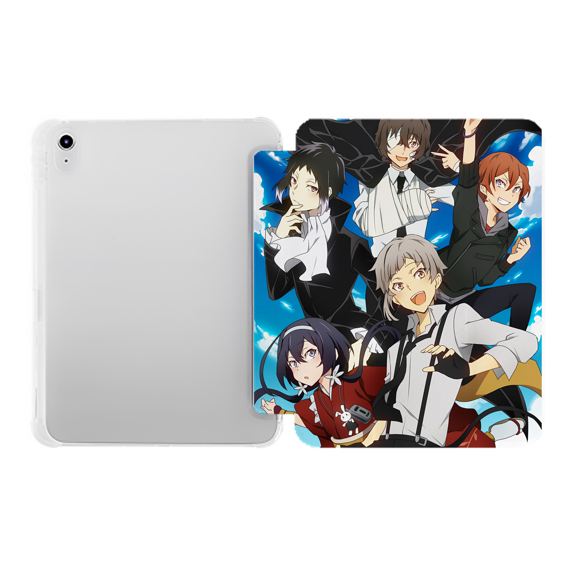 （画像用） 文豪ストレイドッグス Bungo Stray Dogs IPad ケース ペン収納付き 三つ折りスタンド PUレザー×シリコン 対応機種9.5/10.5/10.9インチ